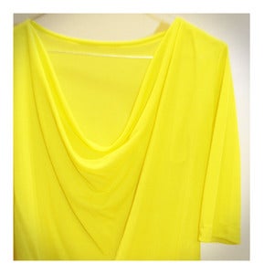 Image of Draped V neck T POP Yellow