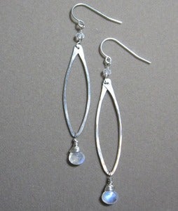 Image of Elysium Jewelry Pinched Oval and Stone Earrings