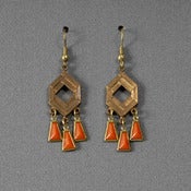 Image of EARRINGS - retro - orange - chandelier