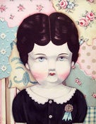 Image of Antique porcelain doll and vintage wallpaper inspired Charlotte print M