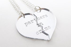 Image of Partners in Crime Necklace Set - Silver