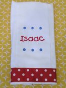 Image of Classic Dot Embroidered Burp Cloth