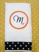 Image of Circle Initial Embroidered Burp Cloth