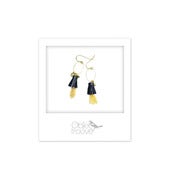 Image of Boucles d'oreilles Pompons cuir-petit modèle-