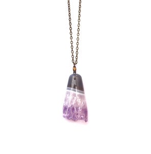 Image of Amethyst Crystal & Brass Necklace