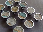 Image of Custom 1935 Collier's Atlas Vintage Map Drawer Pulls or Cabinet Knobs