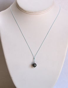 Image of Tahitian Pearl Pendant with Aqua Silk