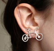 Image of Tiny Sterling Silver Bike Studs