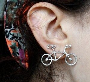 Image of Tiny Sterling Silver Bike Studs