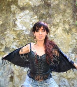 Image of Black Leather and Lace Bustier
