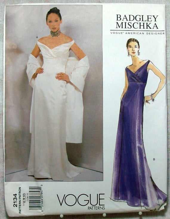 Image of Badgley Mischka Formal Evening Dress Sewing Pattern 