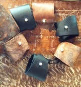 Image of the cuff by ripegoods - brown leather and pearl 