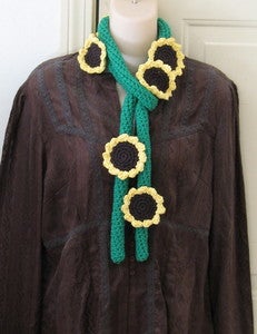 Image of Fun Sunflower Stalk Scarf Crochet Pattern PDF 036