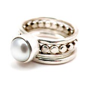 Image of Girl With A Pearl Sterling Silver Stacking Rings