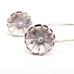 Image of Hanging Daisy Sterling Silver Earrings