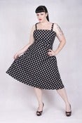 Image of 'Rocker Girl Jane' dress - Black with White Polka Dots