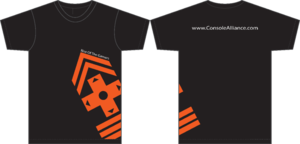 Image of Console Alliance wrap around logo t-shirt