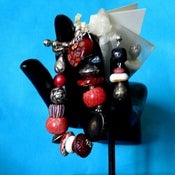 Image of Coral agate bracelet/earring set