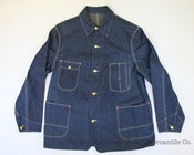 Image of Vintage 1940’s Big Ben Sanforized Indigo Denim Chore Jacket 44 L, Lot 8MC Deadstock w/ Tags 