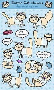 Doctor Cat Sticker Sheet