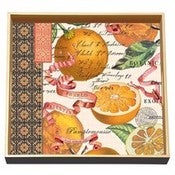 Image of Grapefruit Square Decoupage Wooden Tray