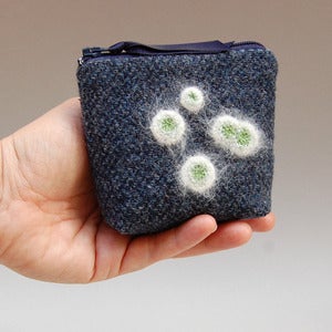 Image of Navy tweed purse with mould motif