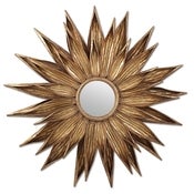 Image of Antiqued Gold Sunflower Wall Mirror