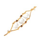 Image of Cowboy Crystal Tan Leather & Wood Bracelet
