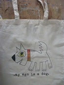 Image of .my ego is a dog. tote bag