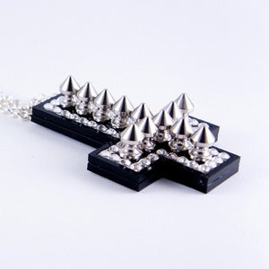 Image of Spike & Crystal Inverted Cross Necklace