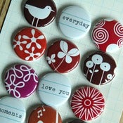 Image of flowers & wings mini flatback buttons