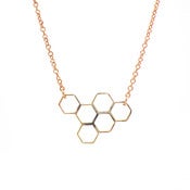 Image of Honeycomb Necklace in Vintage Brass