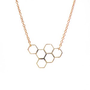 Image of Honeycomb Necklace in Vintage Brass