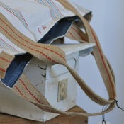 Image of french stripe utility tote.