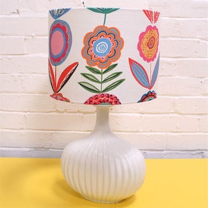 Image of Lampshade in Annabel Grey Cut Flowers - Made to Order