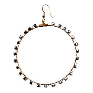 Image of MIAMI GLASS- SILVER COMET HOOPS