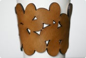 Image of leather cozy/cuff SNAP - mocha brown
