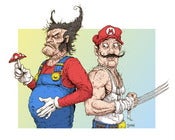 Image of Wolverine / Mario Mashup print