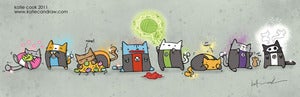 Image of Cat Lantern Print