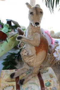 Image of Antique Steiff Kangaroo with Joey