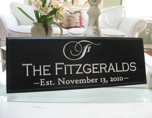 Image of The Monogram 8 x 20 Carved Sign
