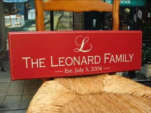 Image of The Monogram 8" x 24" Carved Sign