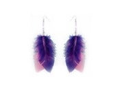 Image of Pink/Purple feather earrings