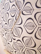 Image of Leaves in Black Floor Cushion - Large