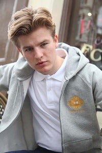 Image of STERLING PREMIUM ZIPPER HOODIE (LIGHT GREY)