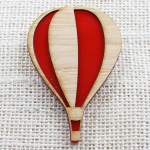 Image of Hot Air Balloon Brooch - Scarlet or Black