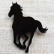 Image of Wild Ponies Brooch - Black, Scarlett, Cream, Walnut or Maple