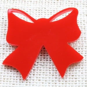 Image of Bow Brooch - Scarlet, Black or Cream