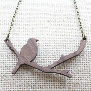 Image of Bird on a Limb Pendant - Walnut or Maple