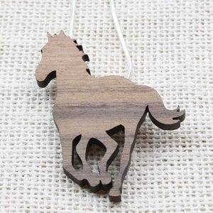 Image of Wild Ponies Pendant - Walnut or Maple